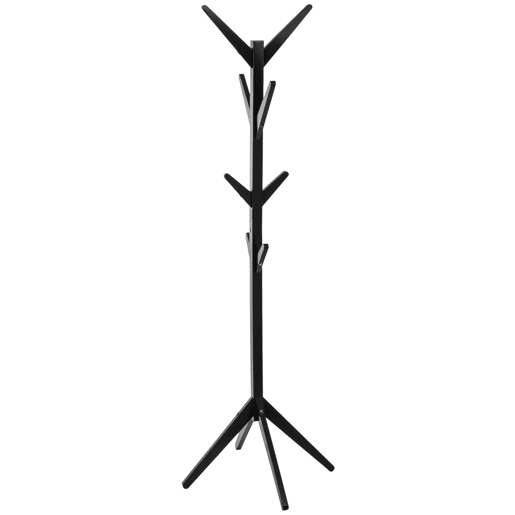 Cabide de pé para vários ambientes com 8 cabides preto 173 cm