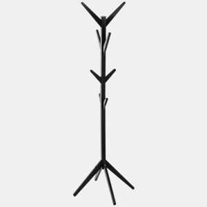 Cabide de pé para vários ambientes com 8 cabides preto 173 cm