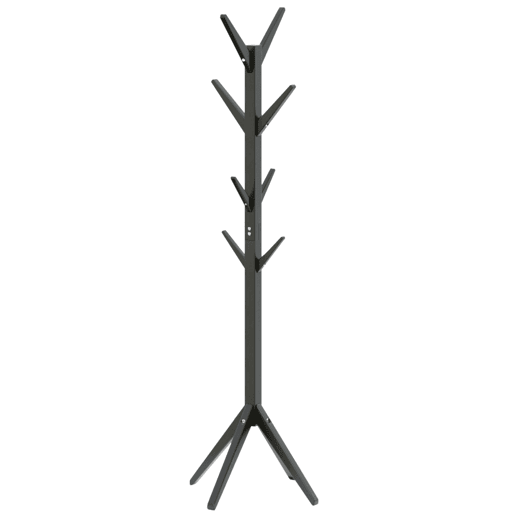 Cabide de pé para vários ambientes com 8 cabides preto 173 cm