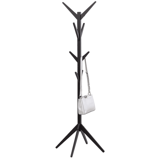 Cabide de pé para vários ambientes com 8 cabides preto 173 cm