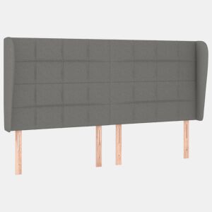vidaXL Cabeceira cama c abas tecido 183x23x118128 cm cinzento-escuro