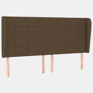 vidaXL Cabeceira cama c abas tecido 183x23x118128 cm castanho-escuro