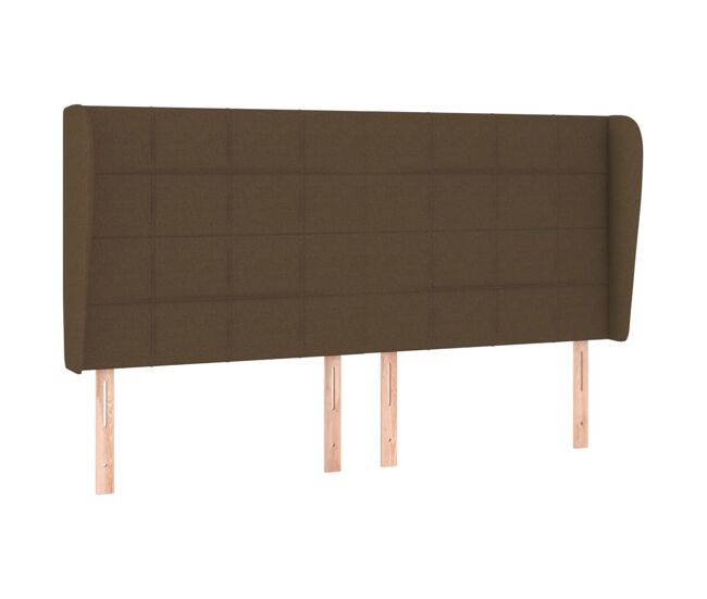 Vidaxl cabecero con orejas de tela marrón oscuro 183x23x118/128 cm