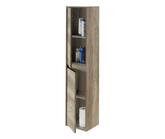Pack mueble de baño con espejo y lavamanos incluido ceramico, incluye columna de baño o aseo color nordik
