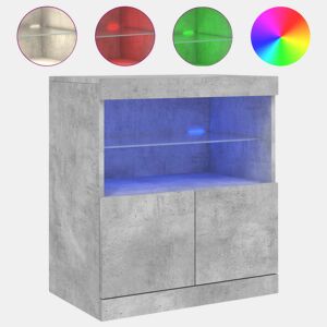 vidaXL Aparador com luzes LED 60x37x67 cm cinzento cimento