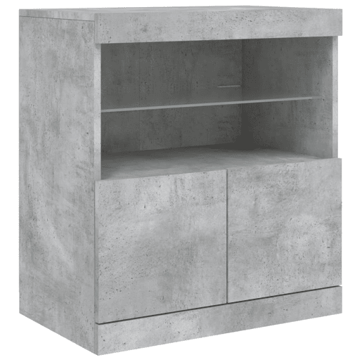 vidaXL Aparador com luzes LED 60x37x67 cm cinzento cimento vidaXL Aparador com luzes LED 60x37x67 cm cinzento cimento