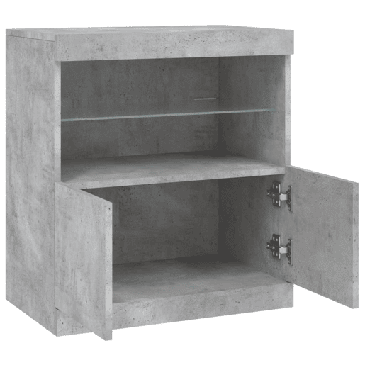 vidaXL Aparador com luzes LED 60x37x67 cm cinzento cimento vidaXL Aparador com luzes LED 60x37x67 cm cinzento cimento