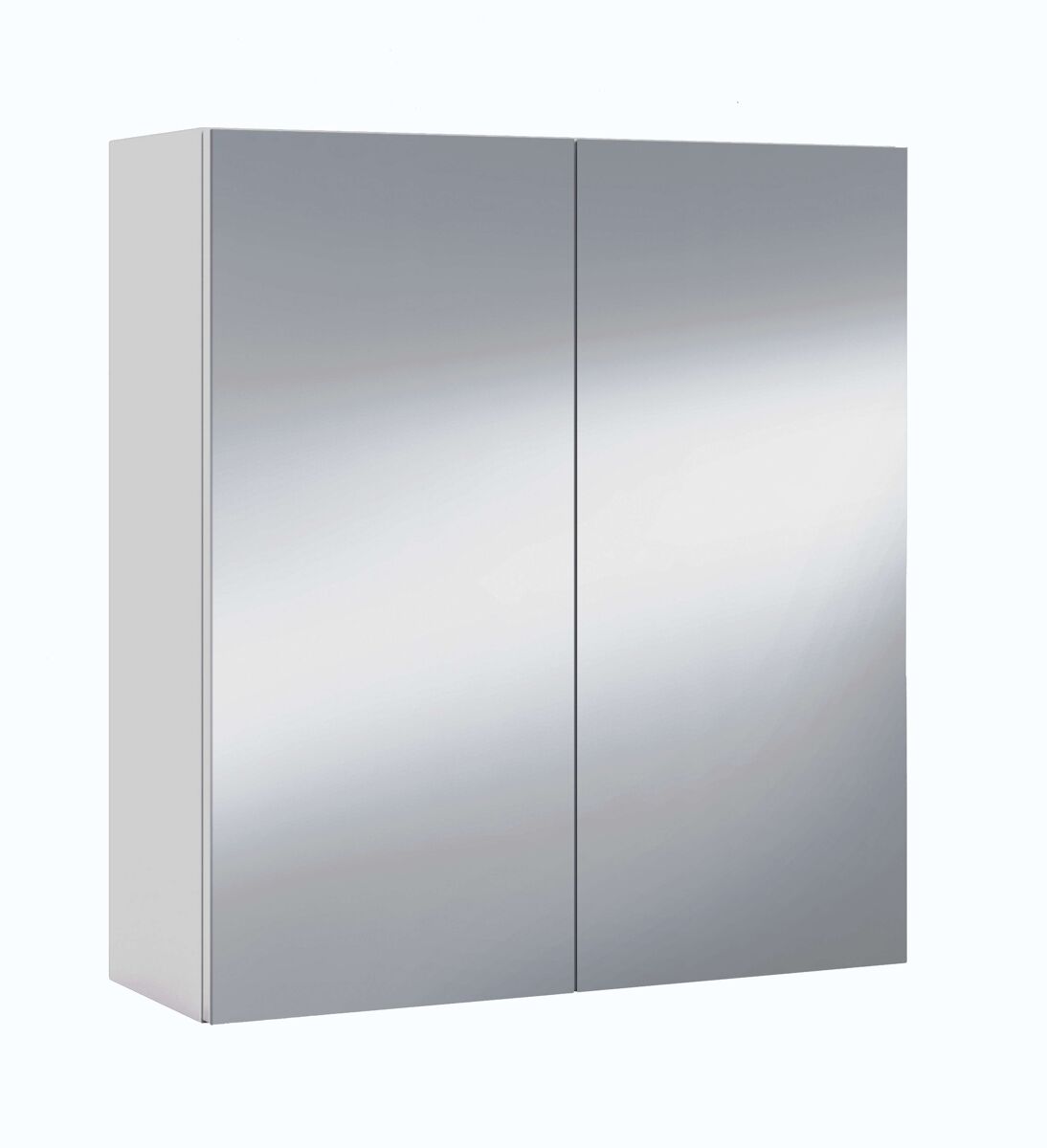 Pack 2 armarios de baño con espejo 3 puertas color blanco brillo aseo almacenaje 100x65x21 cm