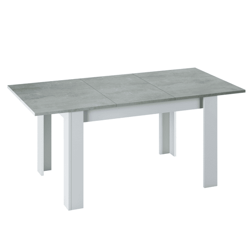 Pacote de móveis para sala de jantar cor cimento e branco Sala industrial (mesa de centro + aparador + mesa de jantar)