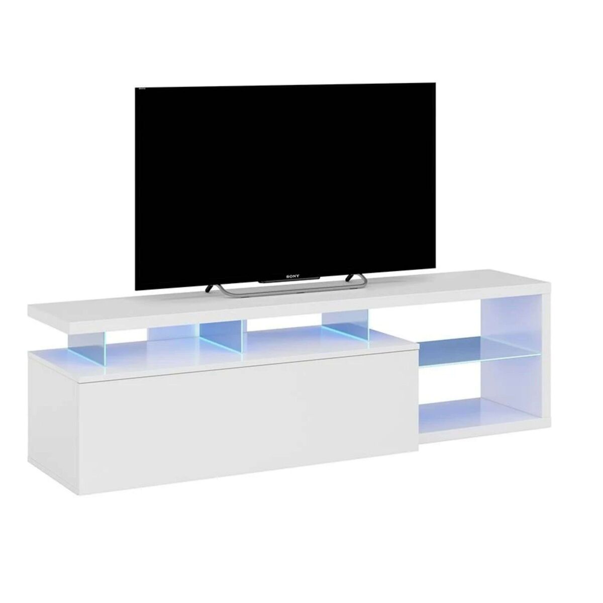 Pack muebles de salón santorini comedor estilo moderno (mesa tv + 2 estanterías + mesa centro elevable)