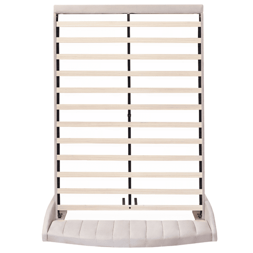 Cama estofada 140x190cm em veludo com base de ripas - Bege