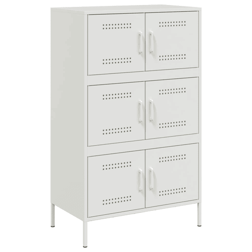 vidaXL Aparador alto 68x39x113 cm aço branco