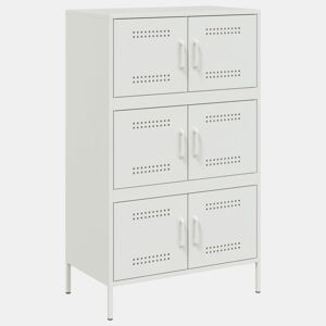 vidaXL Aparador alto 68x39x113 cm aço branco