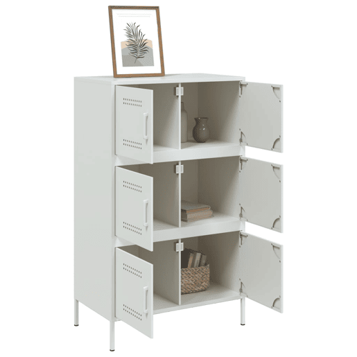 vidaXL Aparador alto 68x39x113 cm aço branco