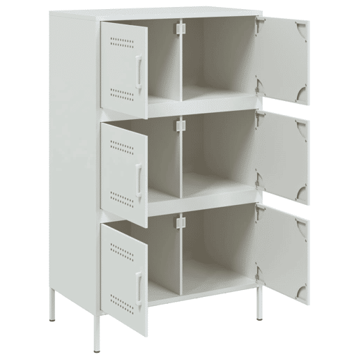 vidaXL Aparador alto 68x39x113 cm aço branco