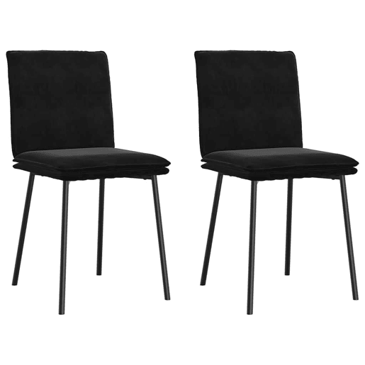 vidaXL Cadeiras de jantar 2 pcs veludo preto vidaXL Cadeiras de jantar 2 pcs veludo preto