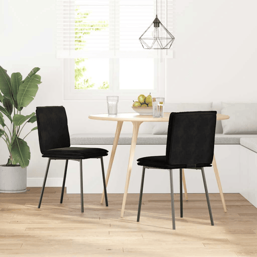 vidaXL Cadeiras de jantar 2 pcs veludo preto vidaXL Cadeiras de jantar 2 pcs veludo preto