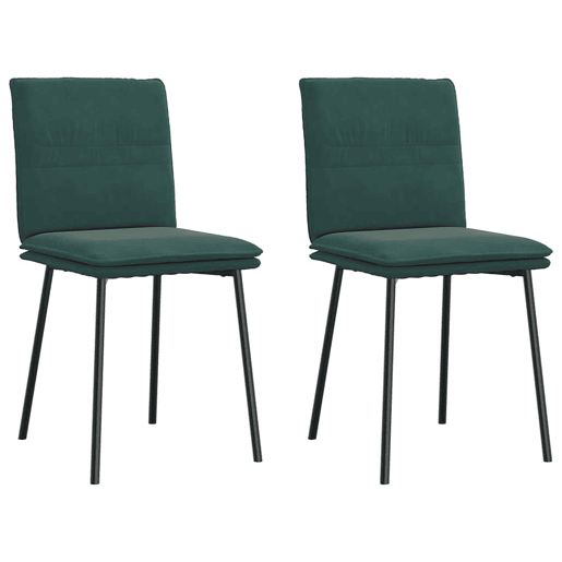 vidaXL Cadeiras de jantar 2 pcs veludo verde-escuro vidaXL Cadeiras de jantar 2 pcs veludo verde-escuro