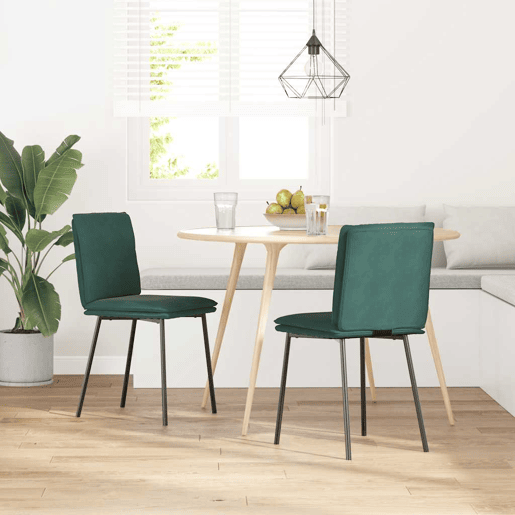 vidaXL Cadeiras de jantar 2 pcs veludo verde-escuro vidaXL Cadeiras de jantar 2 pcs veludo verde-escuro