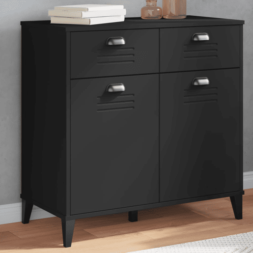 vidaXL Aparador VIKEN 80x40x80 cm derivados de madeira preto