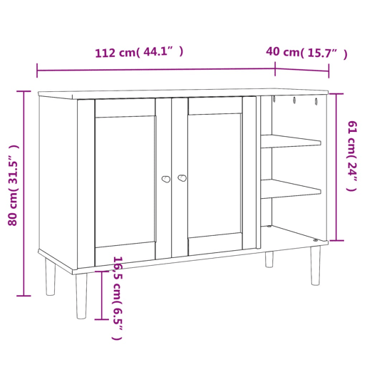 vidaXL Aparador SENJA aspeto de vime 112x40x80 cm pinho maciço branco vidaXL Aparador SENJA aspeto de vime 112x40x80 cm pinho maciço branco