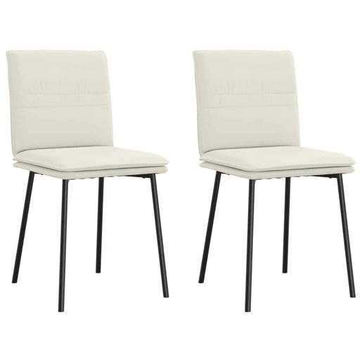 vidaXL Cadeiras de jantar 2 pcs veludo cor creme vidaXL Cadeiras de jantar 2 pcs veludo cor creme