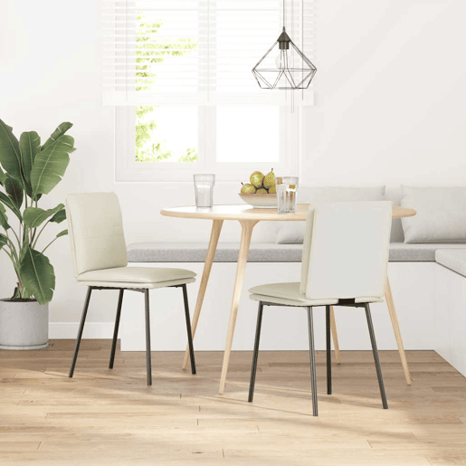 vidaXL Cadeiras de jantar 2 pcs veludo cor creme vidaXL Cadeiras de jantar 2 pcs veludo cor creme