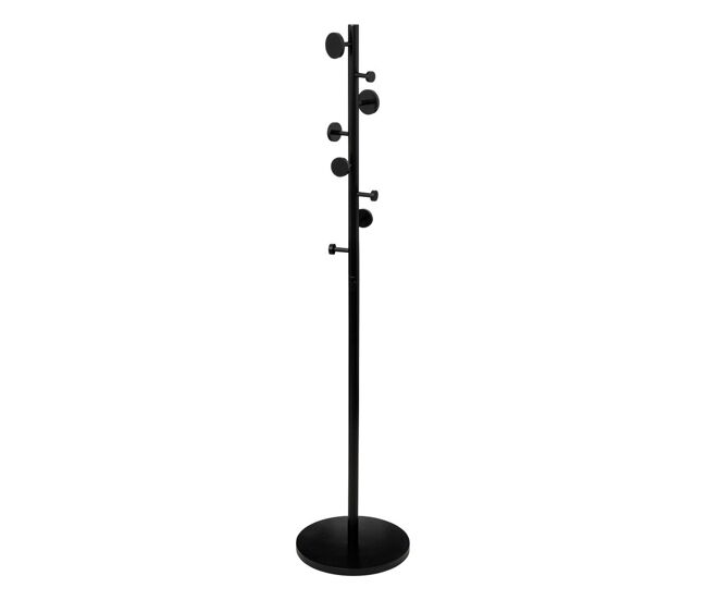 Perchero de pie recibidor circle 8 colgadores estilo industrial color negro 176 cm