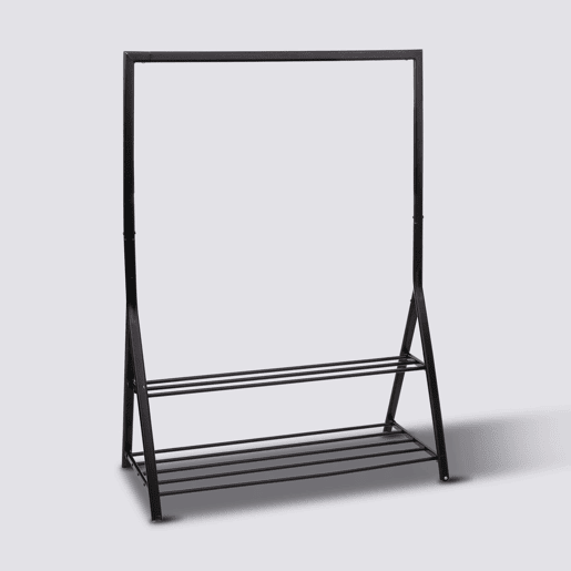 Artemis Burro Cabide Barra e Duas Prateleiras Preto 121x167 cm Artemis Burro Cabide Barra e Duas Prateleiras Preto 121x167 cm