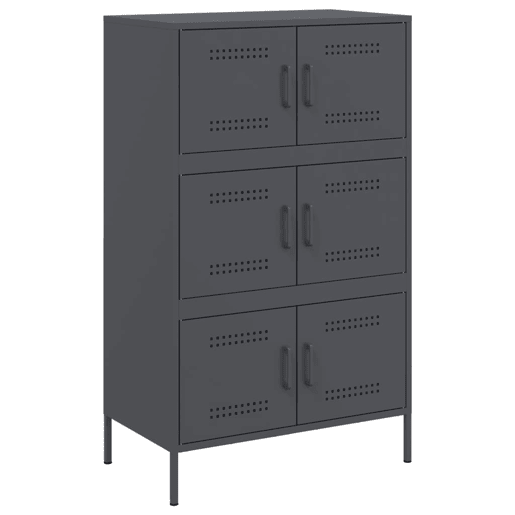 vidaXL Aparador alto 68x39x113 cm aço antracite