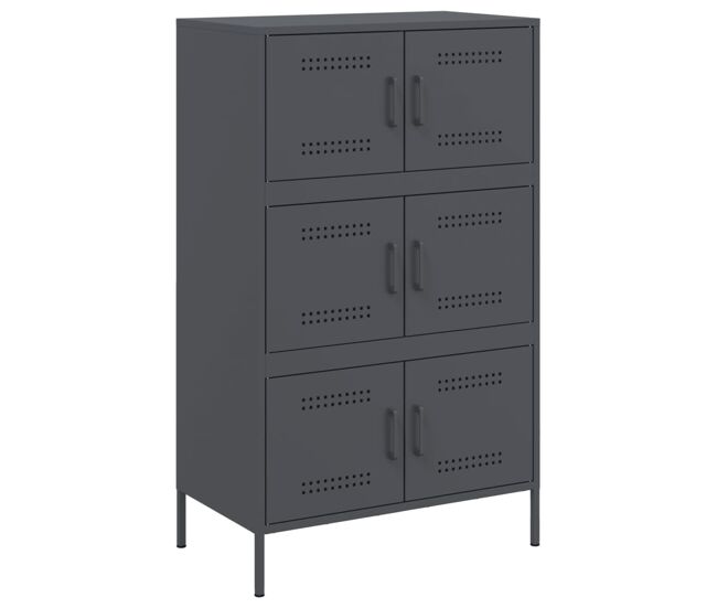 Vidaxl aparador de acero gris antracita 68x39x113 cm