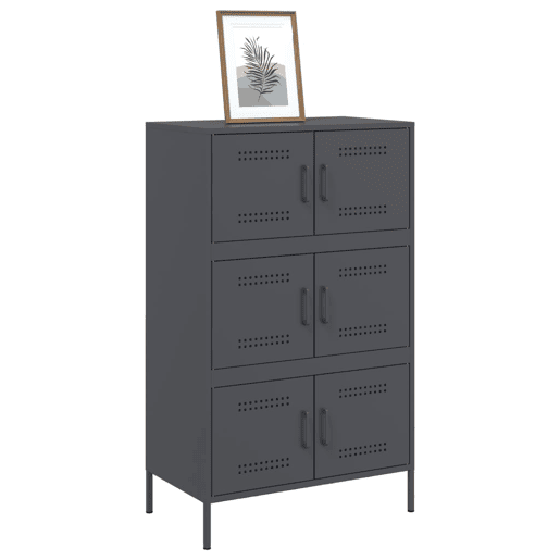 vidaXL Aparador alto 68x39x113 cm aço antracite