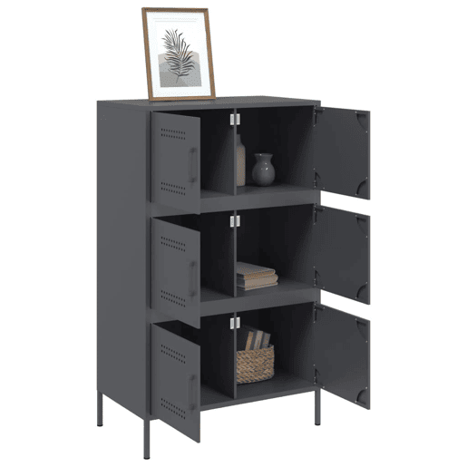 vidaXL Aparador alto 68x39x113 cm aço antracite