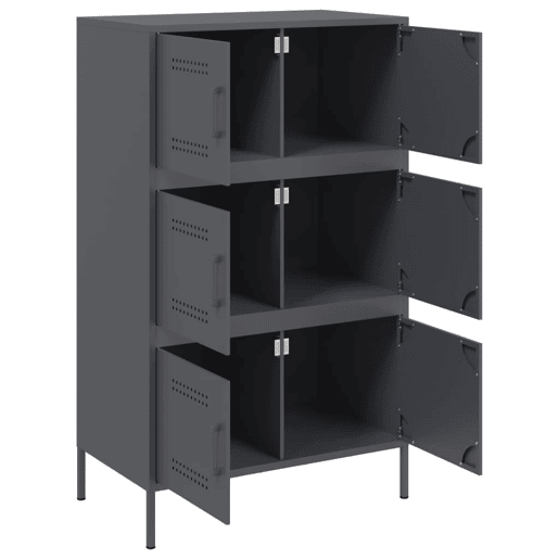 vidaXL Aparador alto 68x39x113 cm aço antracite