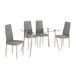 Mesa Cristal + 4 Sillas Comedor Salón Nórdico Mesa Cristal + 4 Sillas Comedor Salón Nórdico Gris