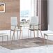 Mesa Cristal + 4 Sillas Comedor Salón Nórdico Mesa Cristal + 4 Sillas Comedor Salón Nórdico Gris