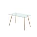 Mesa Cristal + 4 Sillas Comedor Salón Nórdico Mesa Cristal + 4 Sillas Comedor Salón Nórdico Gris