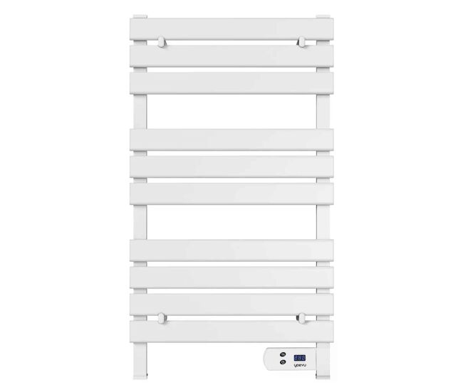 Yoevu - radiador toallero eléctrico | bajo consumo 500w | calienta toallas ip24 | 2 modos y temporizador led | diseño moderno e instalación fácil | aluminio, blanco