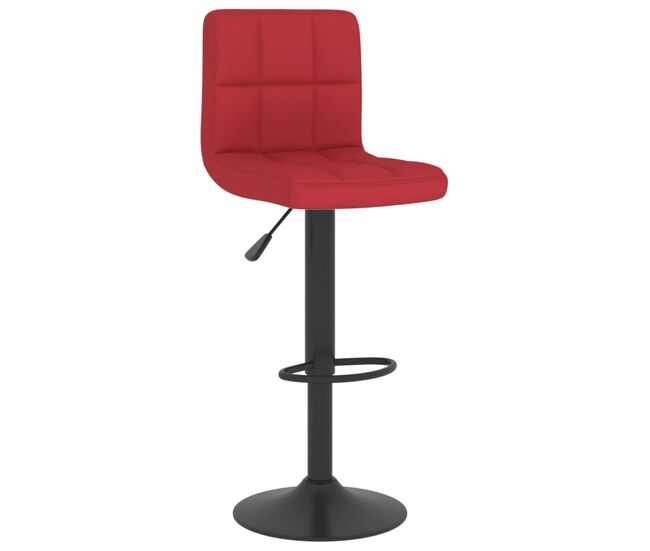 Vidaxl taburete de cocina de tela rojo vino tinto
