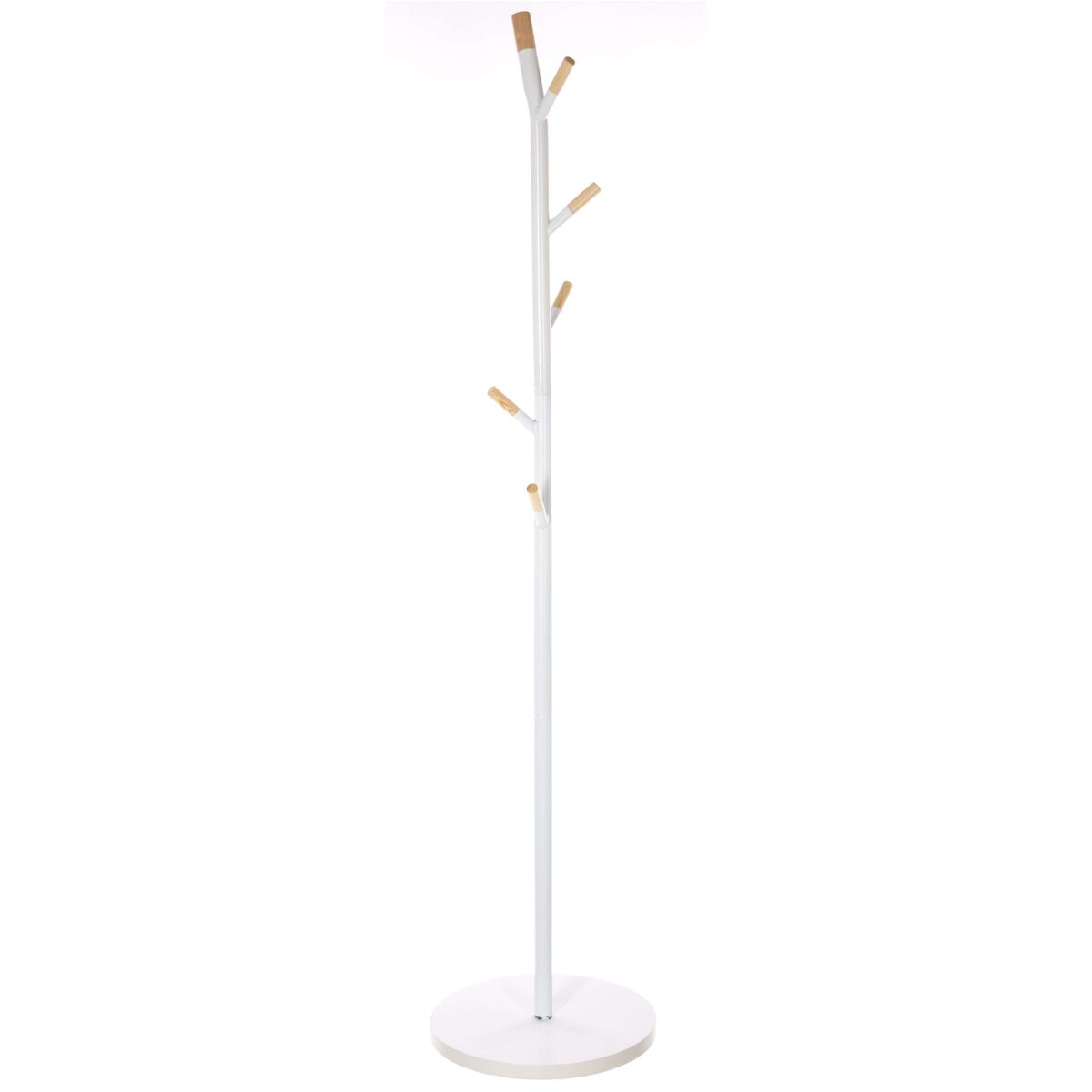 Perchero de pie 6 colgadores color blanco 176 cm