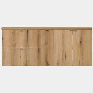 Móvel de casa de banho para lavatório Newport com 2 gavetas e 3 portas 140x60x40 cm MDF - Carvalho