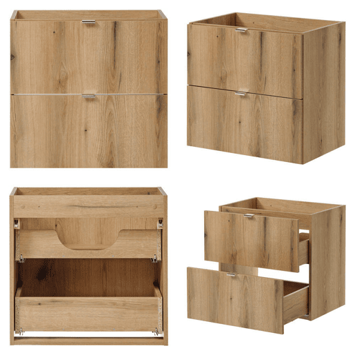 Móvel de casa de banho para lavatório Newport com 2 gavetas e 3 portas 140x60x40 cm MDF - Carvalho