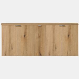 Móvel de casa de banho para lavatório Newport com 5 portas 140x60x40 cm MDF - Carvalho