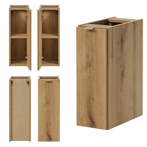 Móvel de casa de banho para lavatório Newport com 5 portas 140x60x40 cm MDF - Carvalho