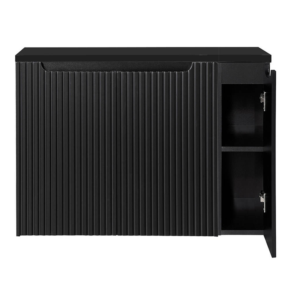 Mueble de baño bajo lavabo newport con 3 puertas 100x60x40 cm - negro [en.casa]