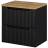 Móvel de casa de banho para lavatório Newport com 2 gavetas MDF 60x60x40 cm - PretoCarvalho