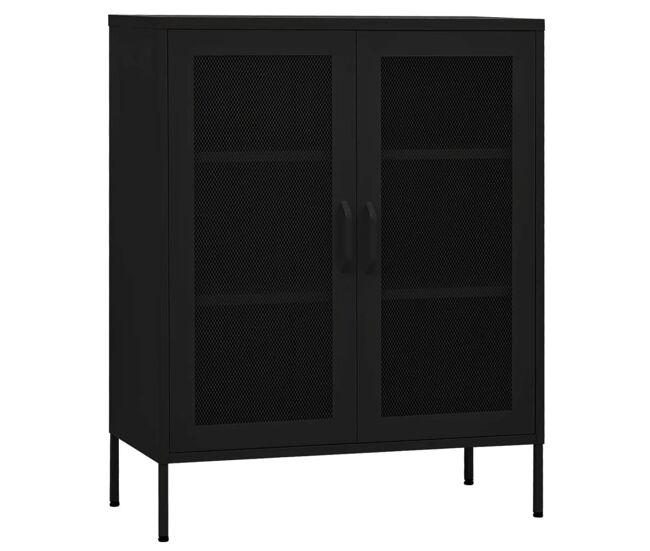 Vidaxl armario de almacenamiento acero negro 80x35x101,5 cm