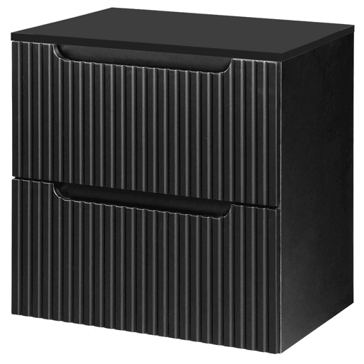 Móvel de casa de banho para lavatório Newport com 2 gavetas MDF 60x60x40 cm - Preto