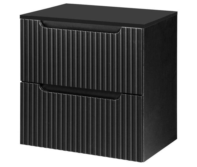 Mueble bajo lavabo newport de pared con 2 cajones mdf 60x60x40 cm - negro