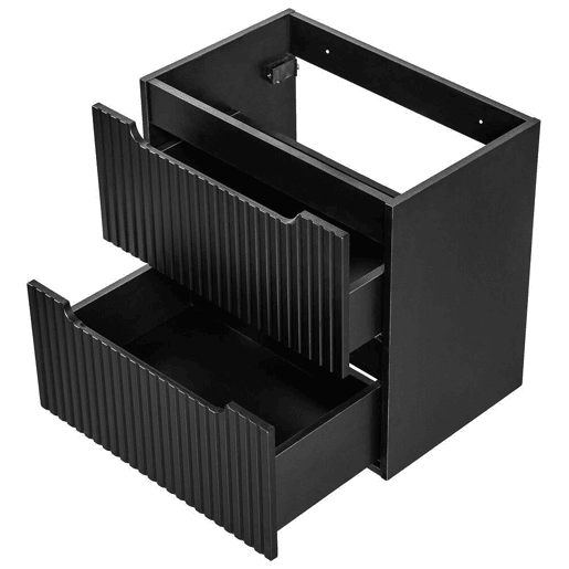 Móvel de casa de banho para lavatório Newport com 2 gavetas MDF 60x60x40 cm - Preto